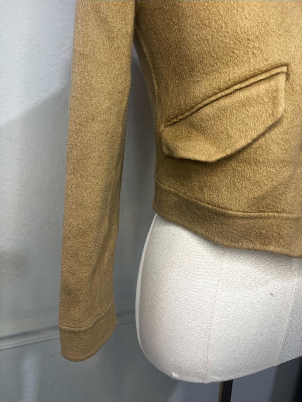 Theory Classic Bomber Jacket in Double-Face Wool-Cashmere Camel Petite - Picture 4 of 10